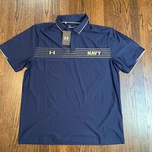 Men’s US Navy Midshipmen Under Armour Polo Size XL NWT